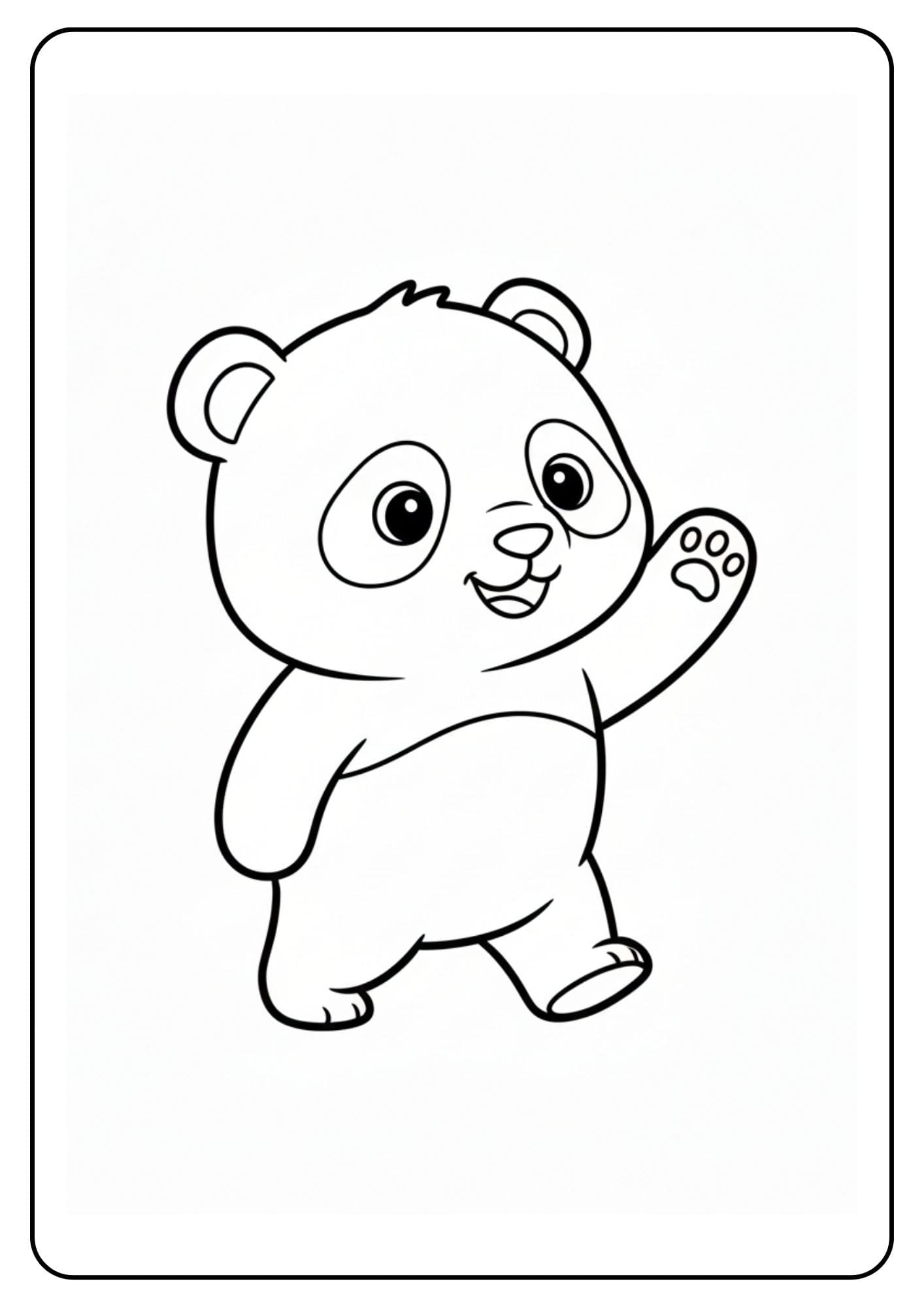 Schattige panda kleurplaat zwaaiend