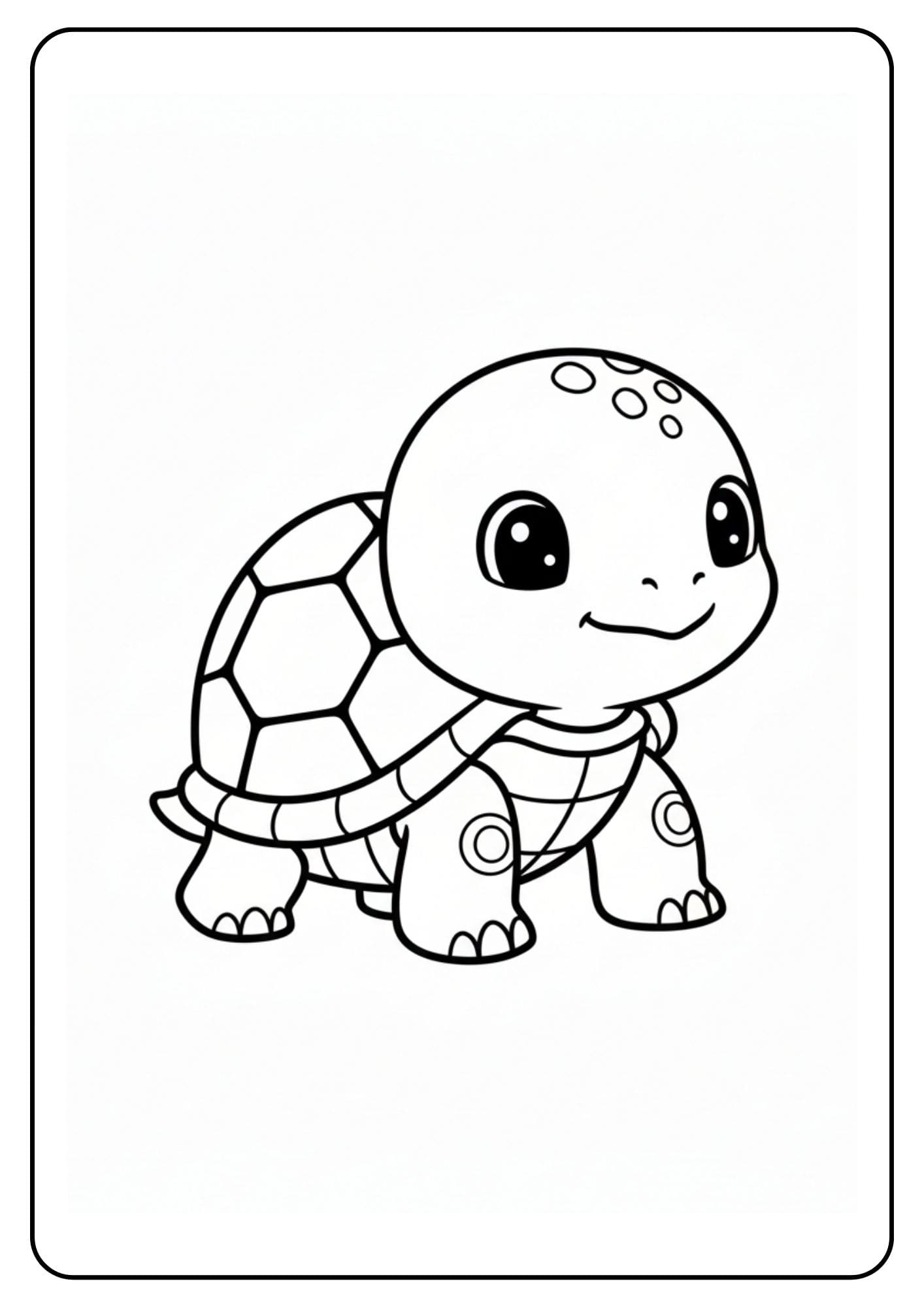 Schattige schildpad kleurplaat voor kinderen