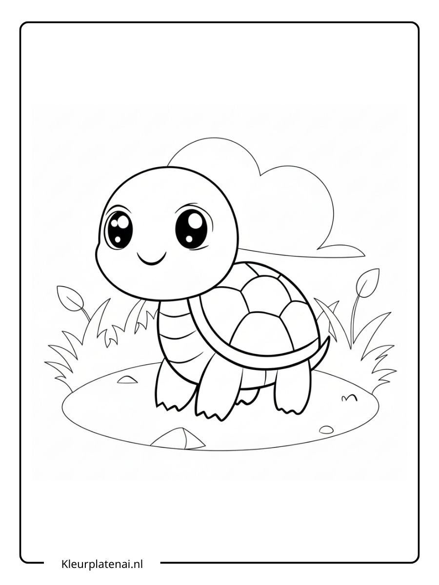 Schildpad Kleurplaat (11)