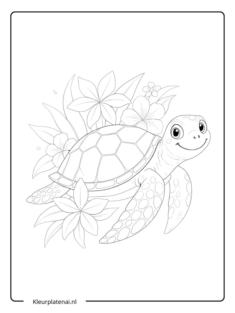 Schildpad Kleurplaat (13)