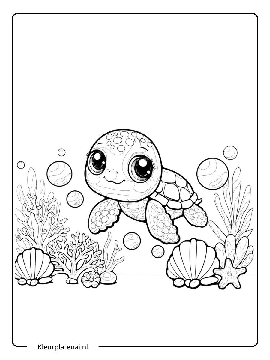 Schildpad Kleurplaat (14)