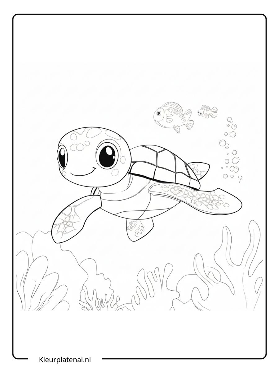 Schildpad Kleurplaat (17)