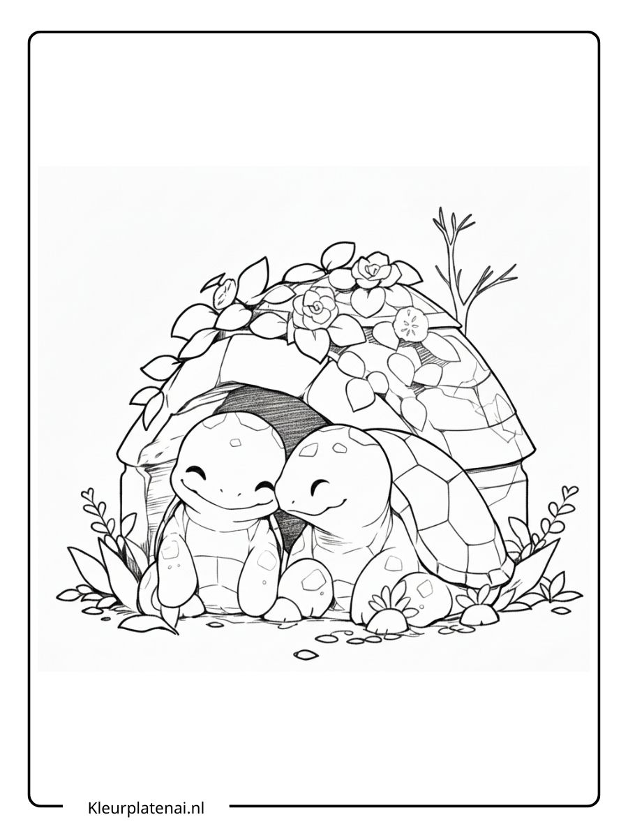 Schildpad Kleurplaat (19)