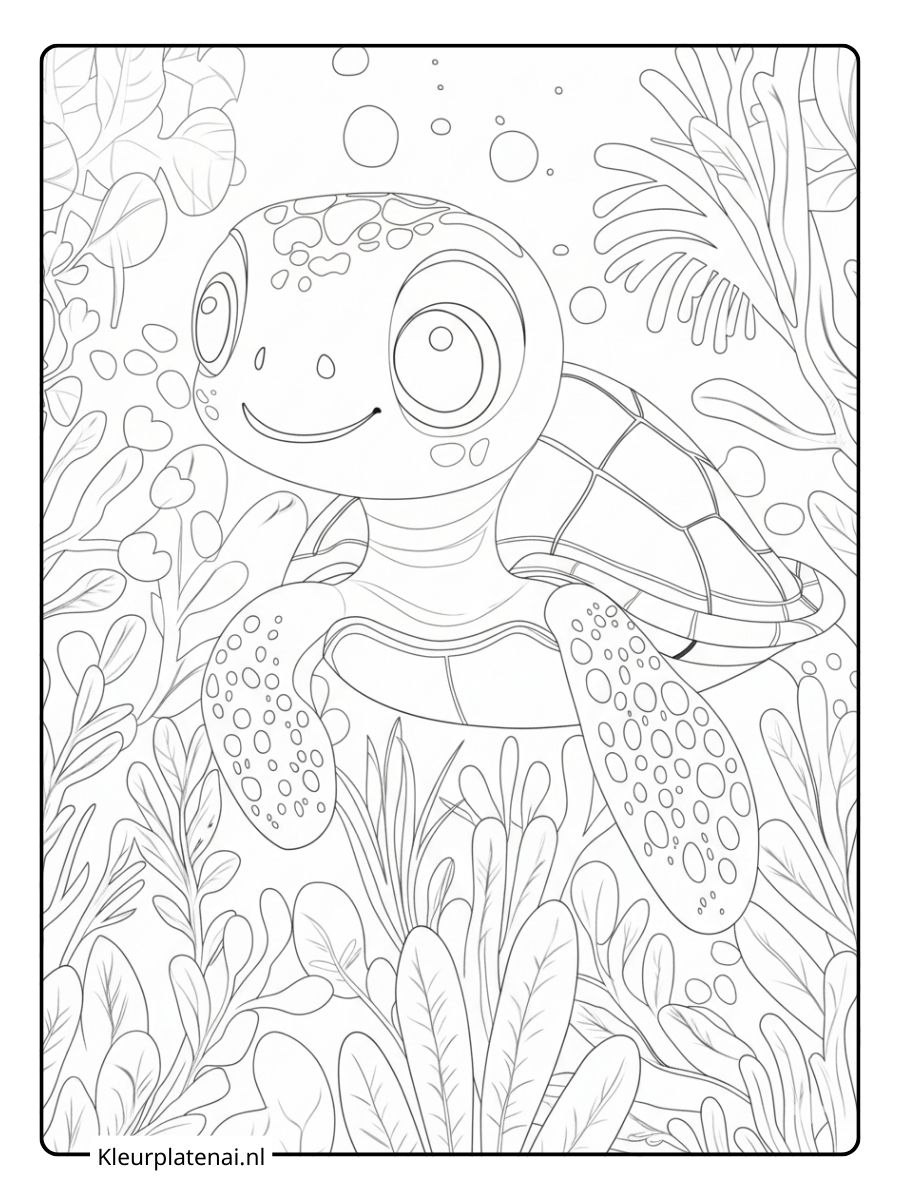 Schildpad Kleurplaat (2)