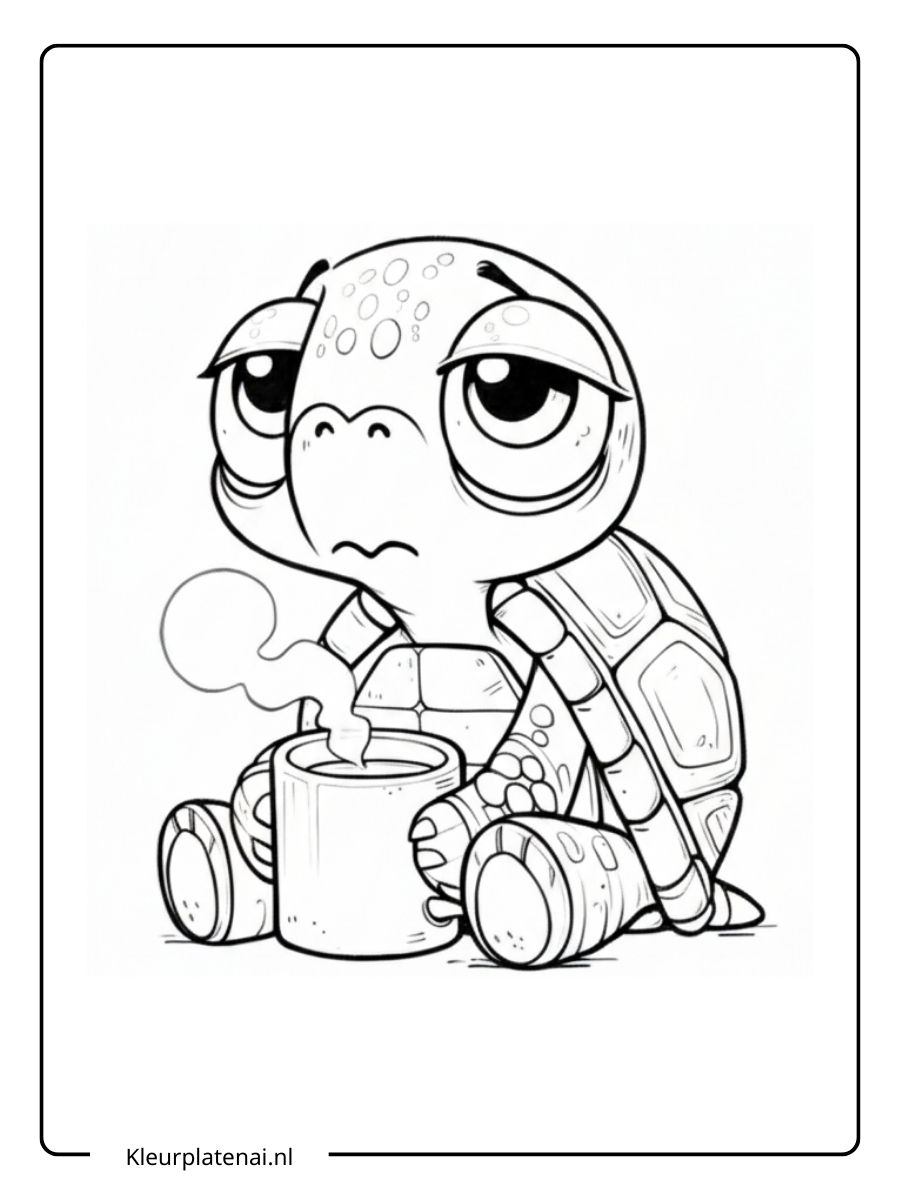 Schildpad Kleurplaat (25)