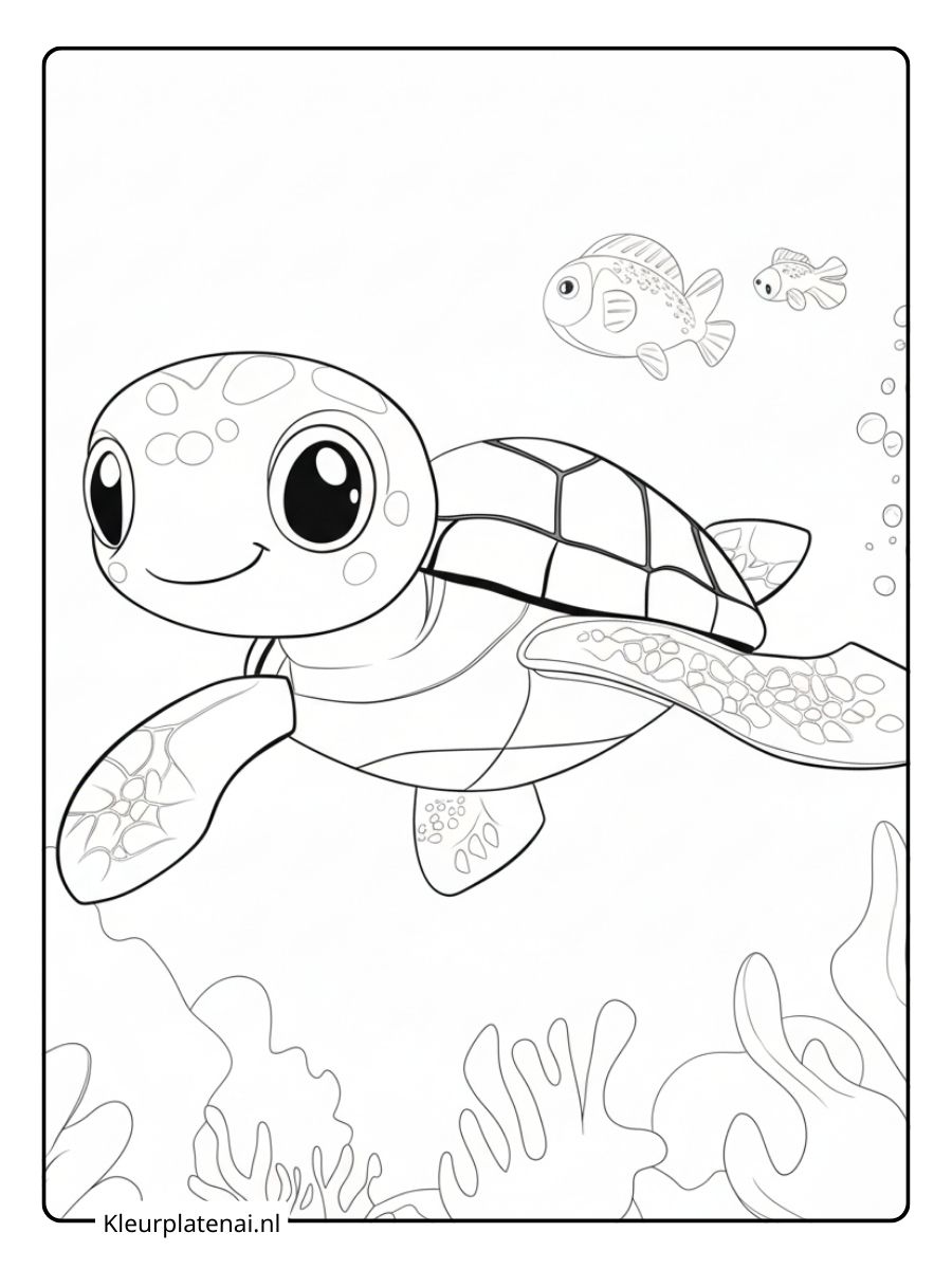 Schildpad Kleurplaat (3)