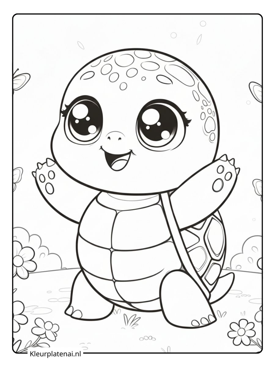 Schildpad Kleurplaat (4)