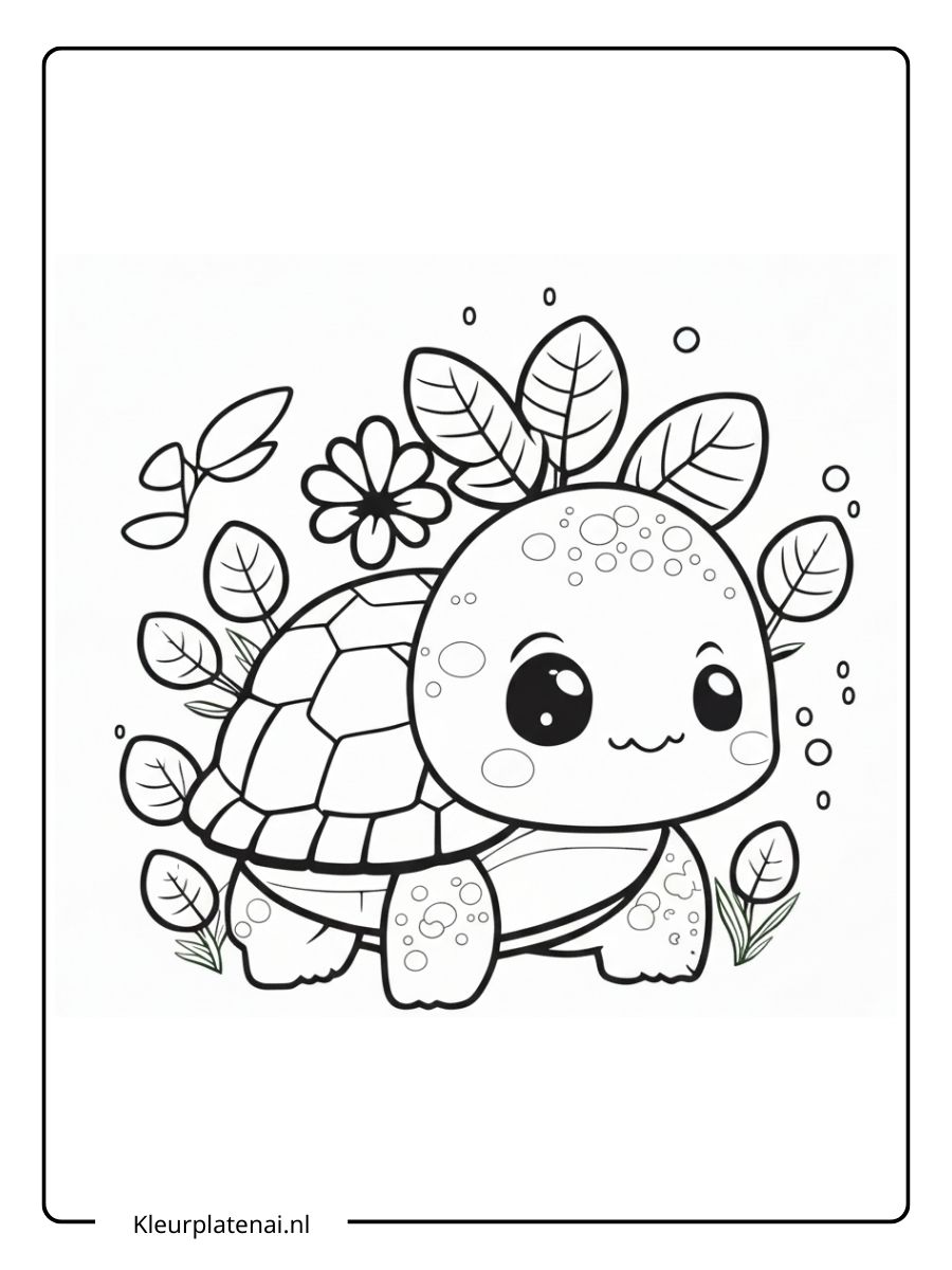 Schildpad Kleurplaat (6)