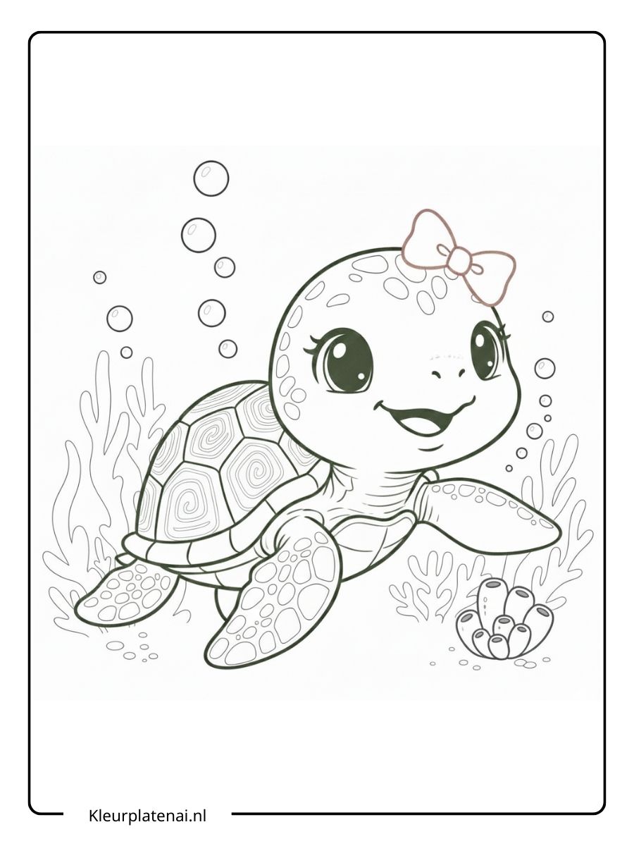 Schildpad Kleurplaat (8)
