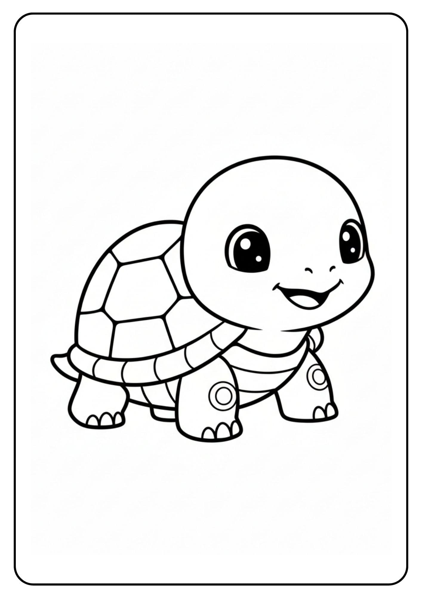 Schildpad kleurplaat lief en schattig