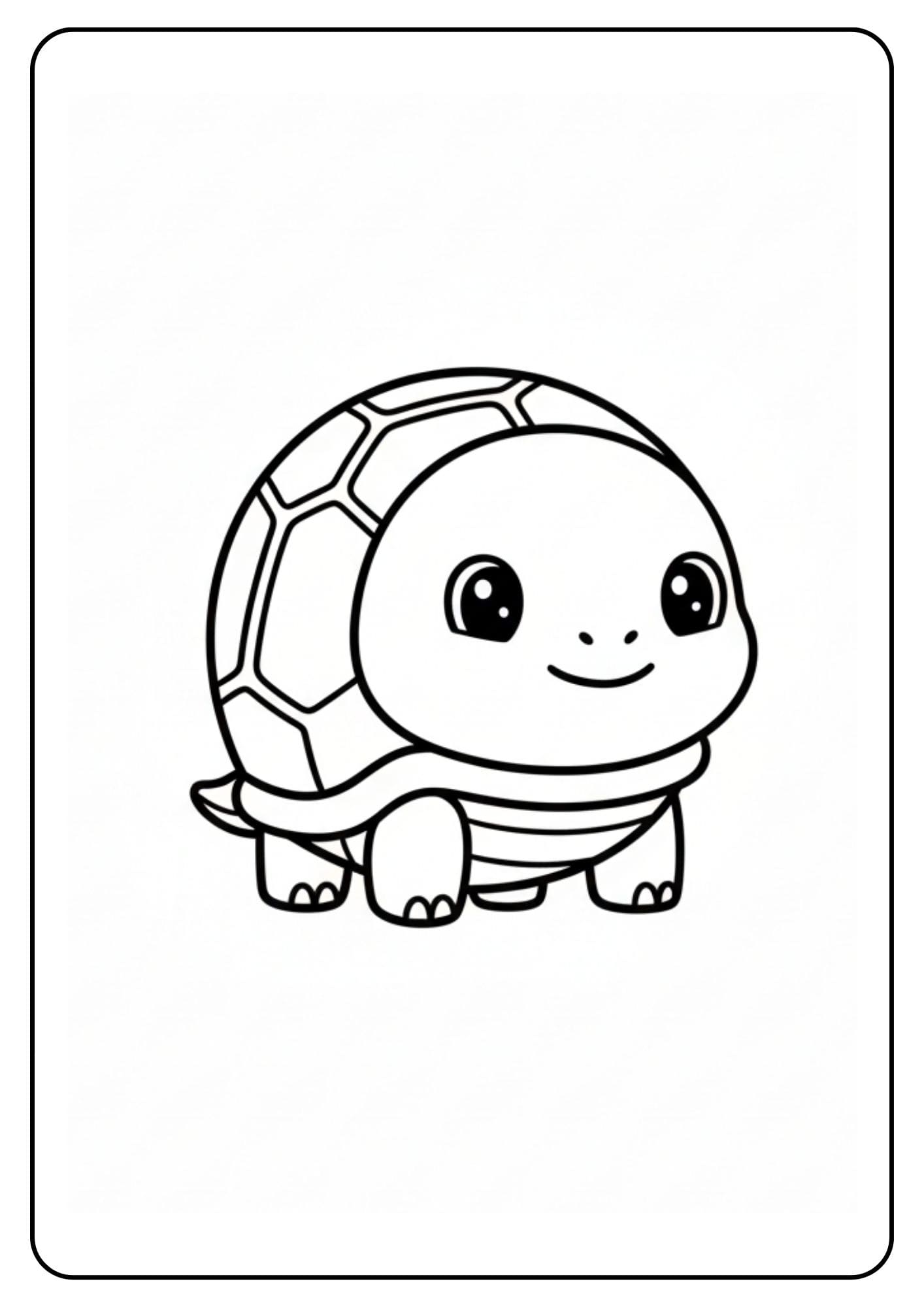 Schildpad kleurplaat schattig cartoon