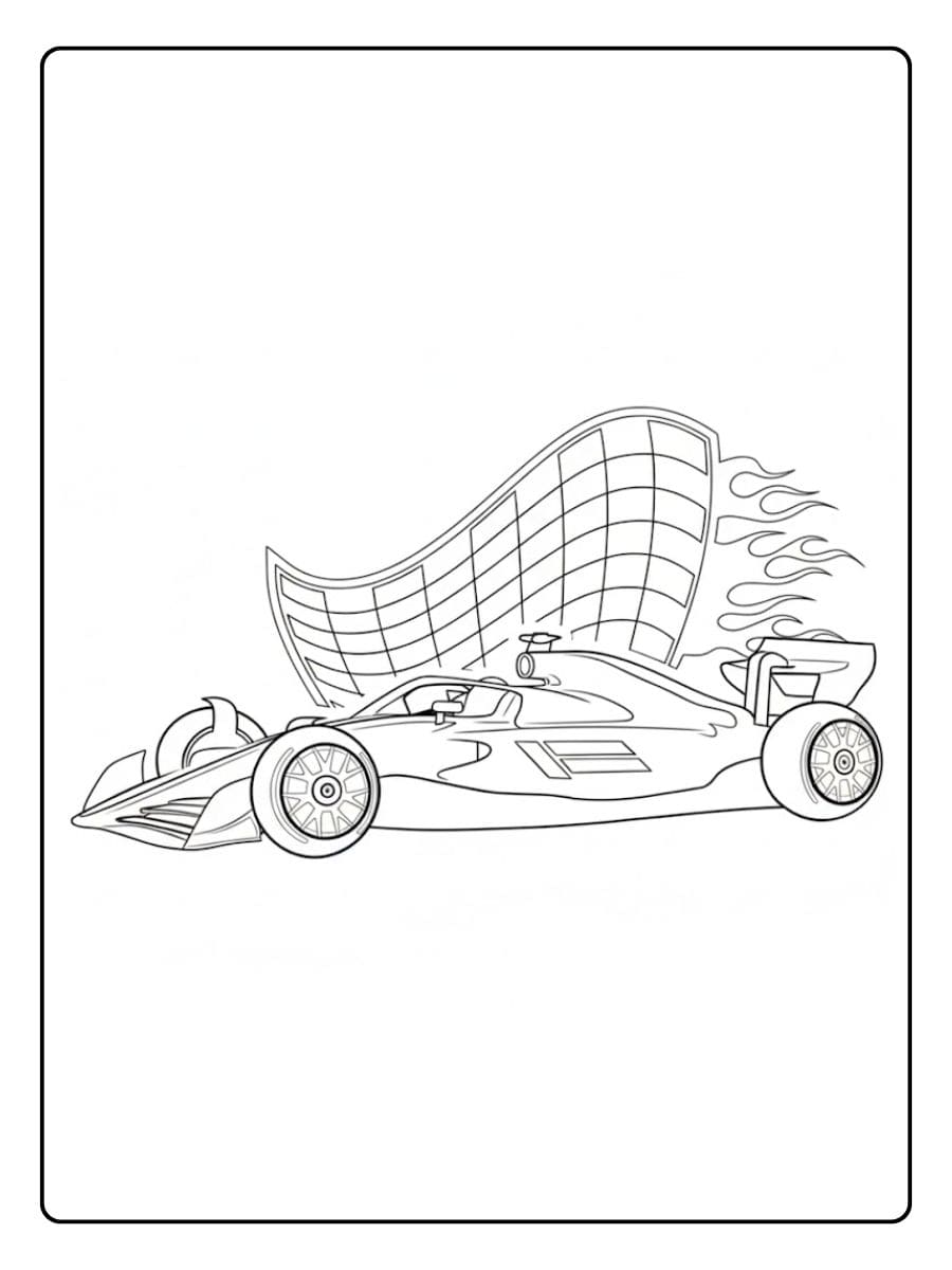 Simpele Kleurplaat Raceauto