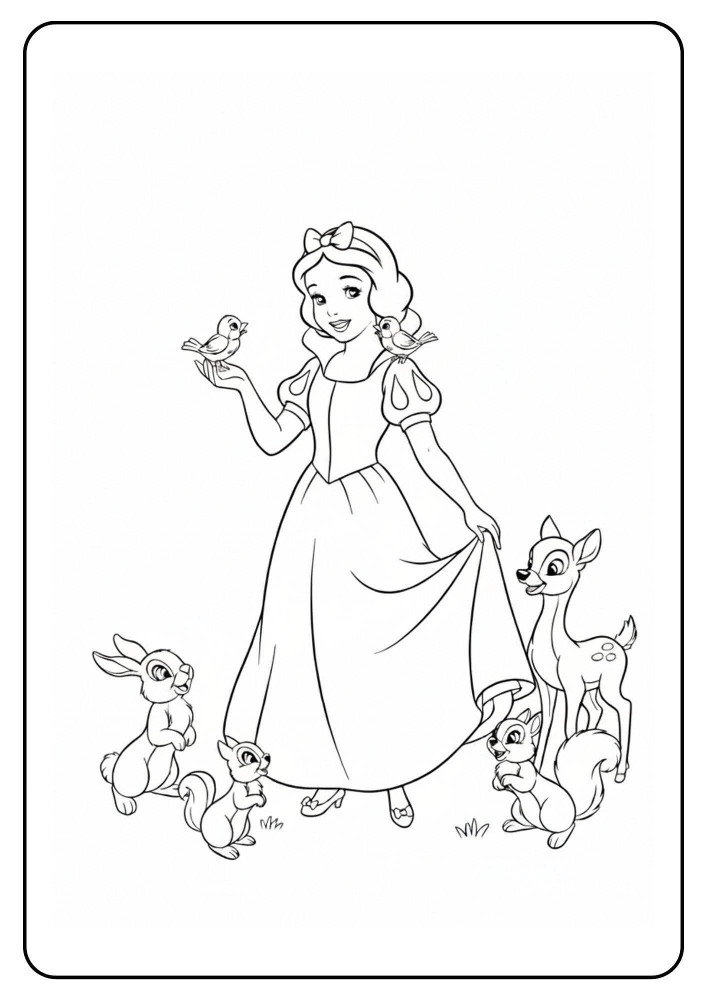 Sneeuwwitje disney prinsessen kleurplaat