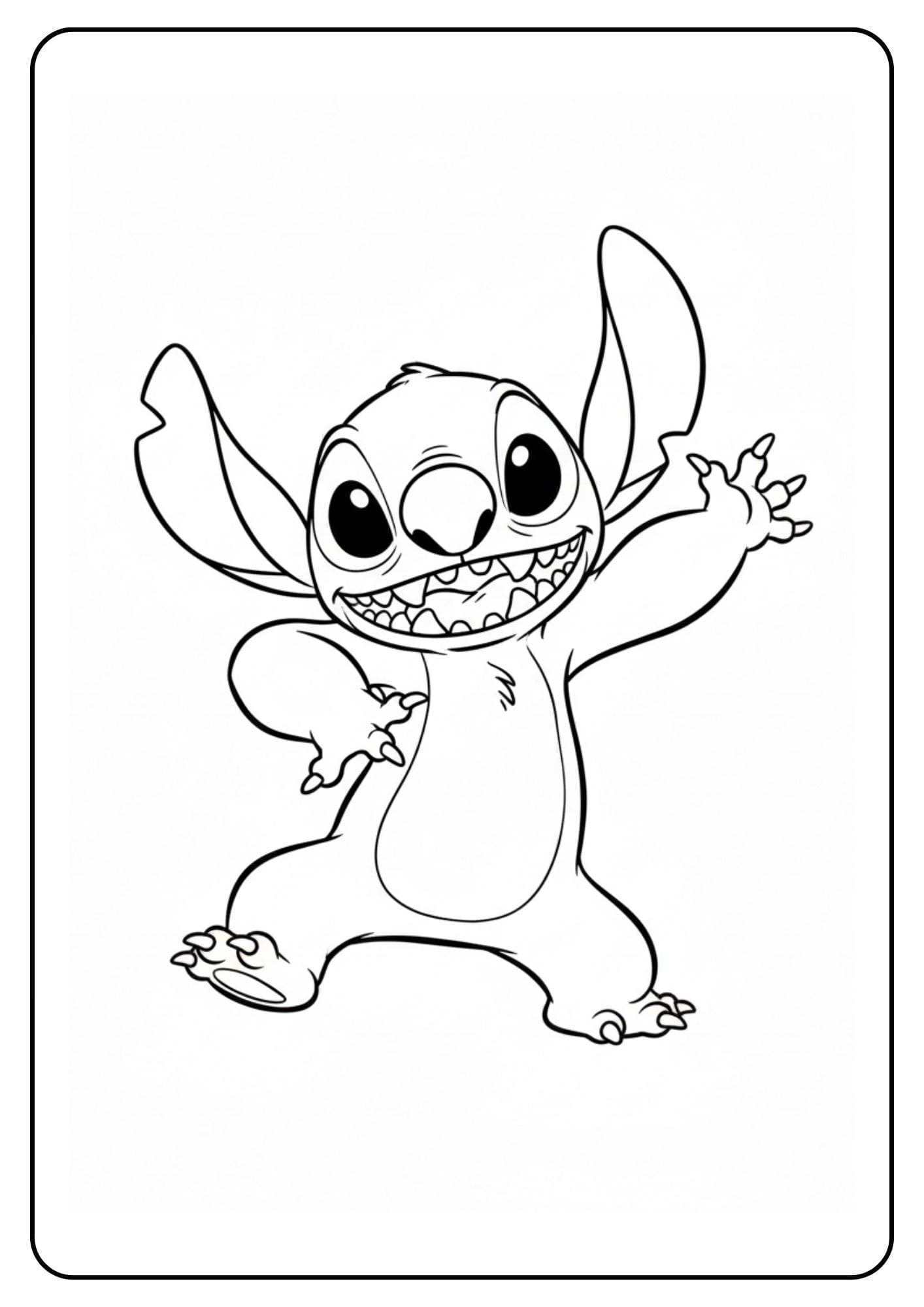 Stitch kleurplaat dansend