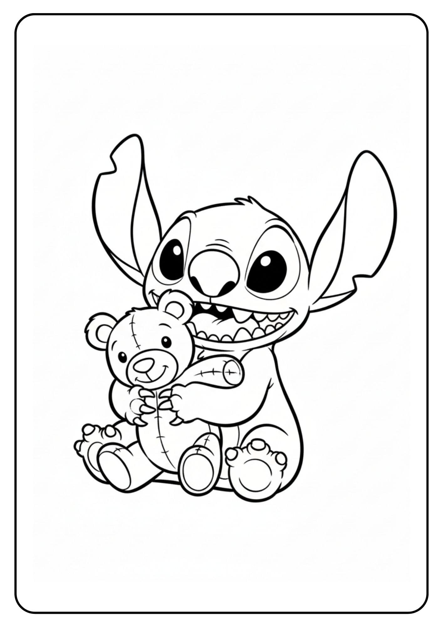 Stitch kleurplaat knuffel