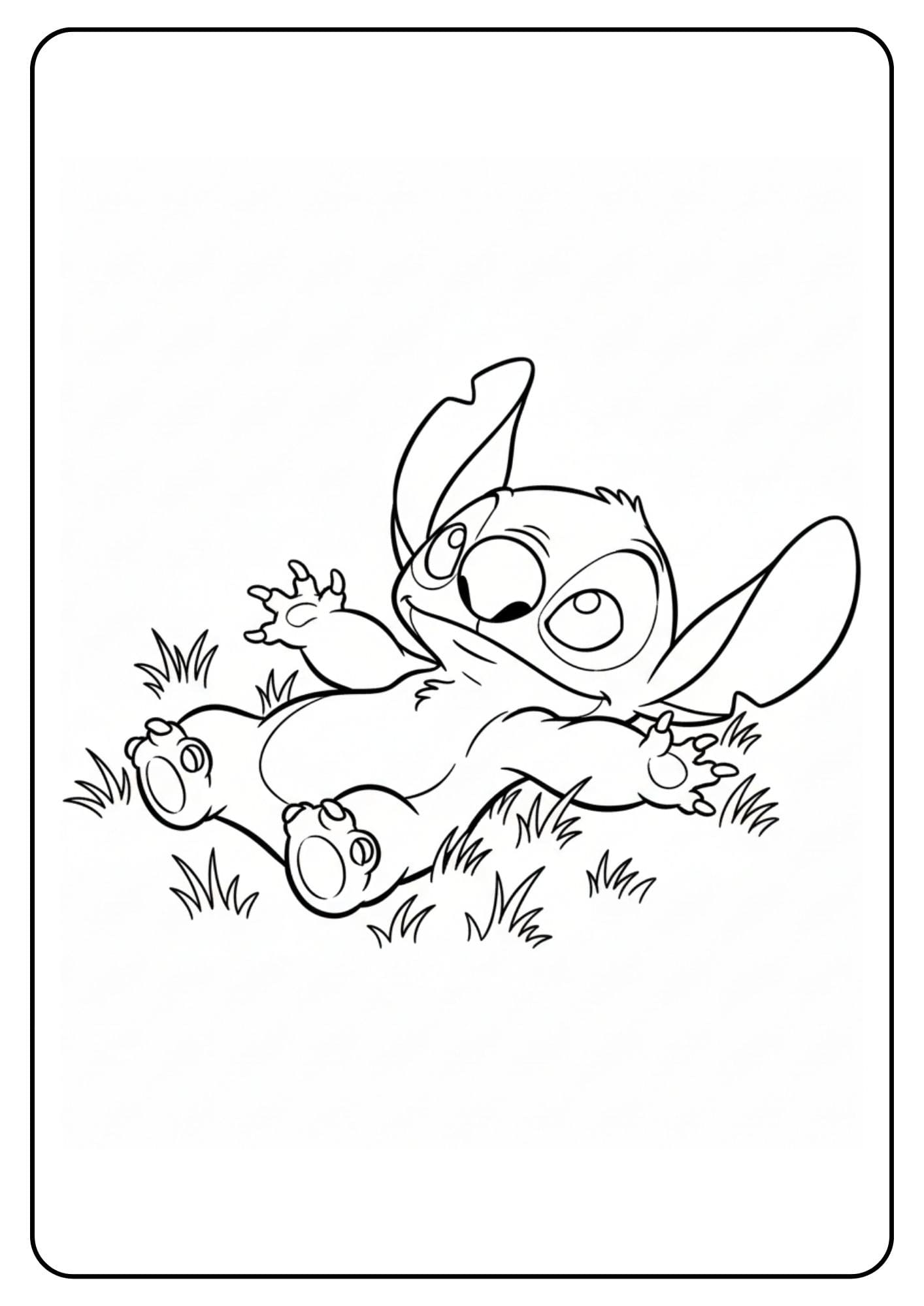 Stitch kleurplaat liggend