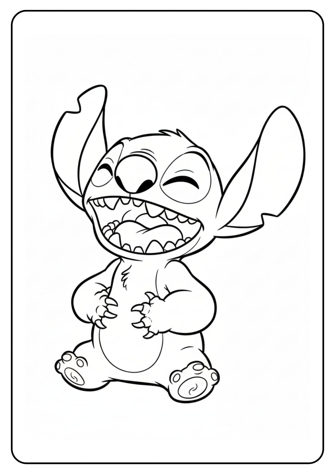Stitch kleurplaten lachend