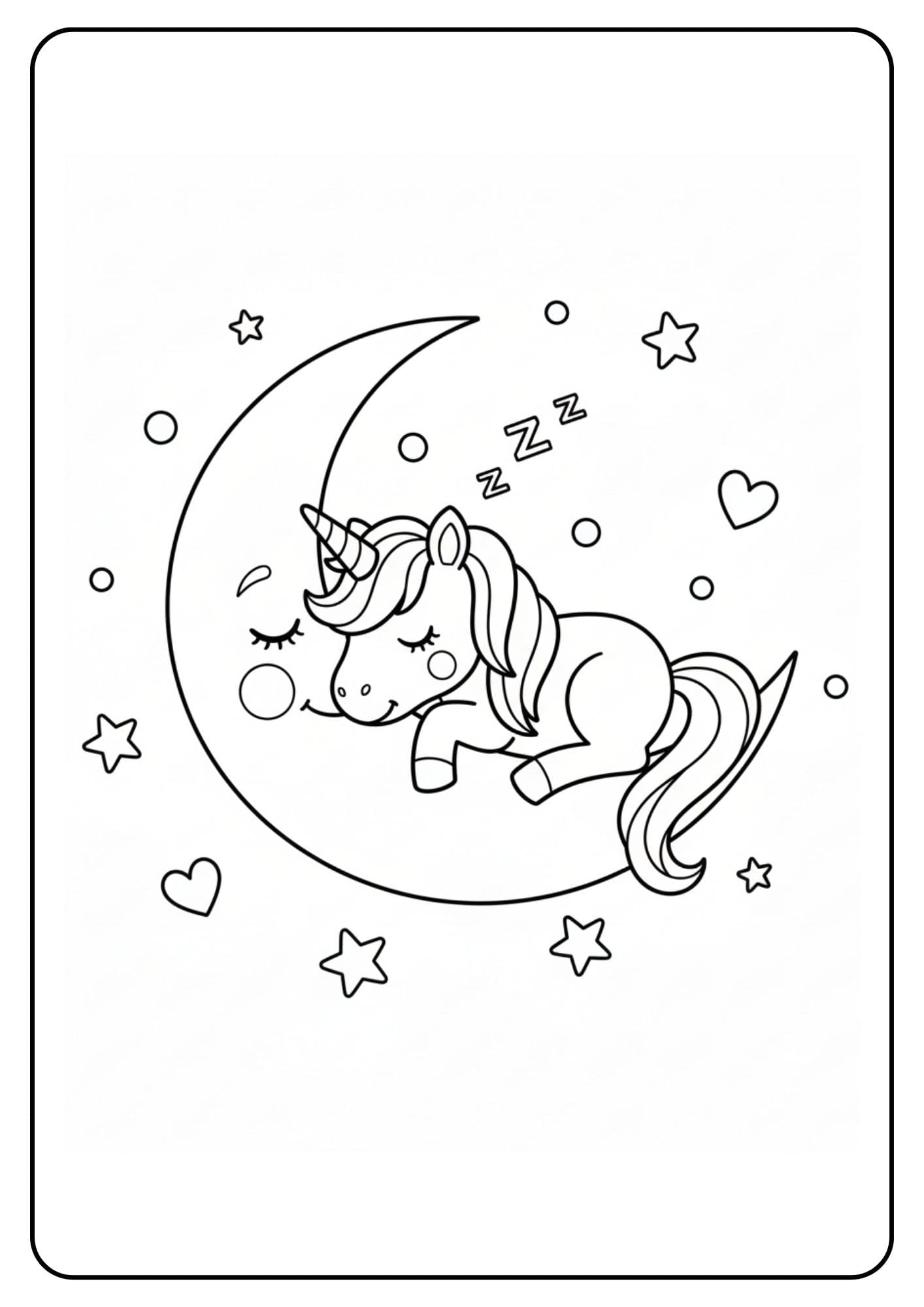 Unicorn kleurplaten slapende eenhoorn