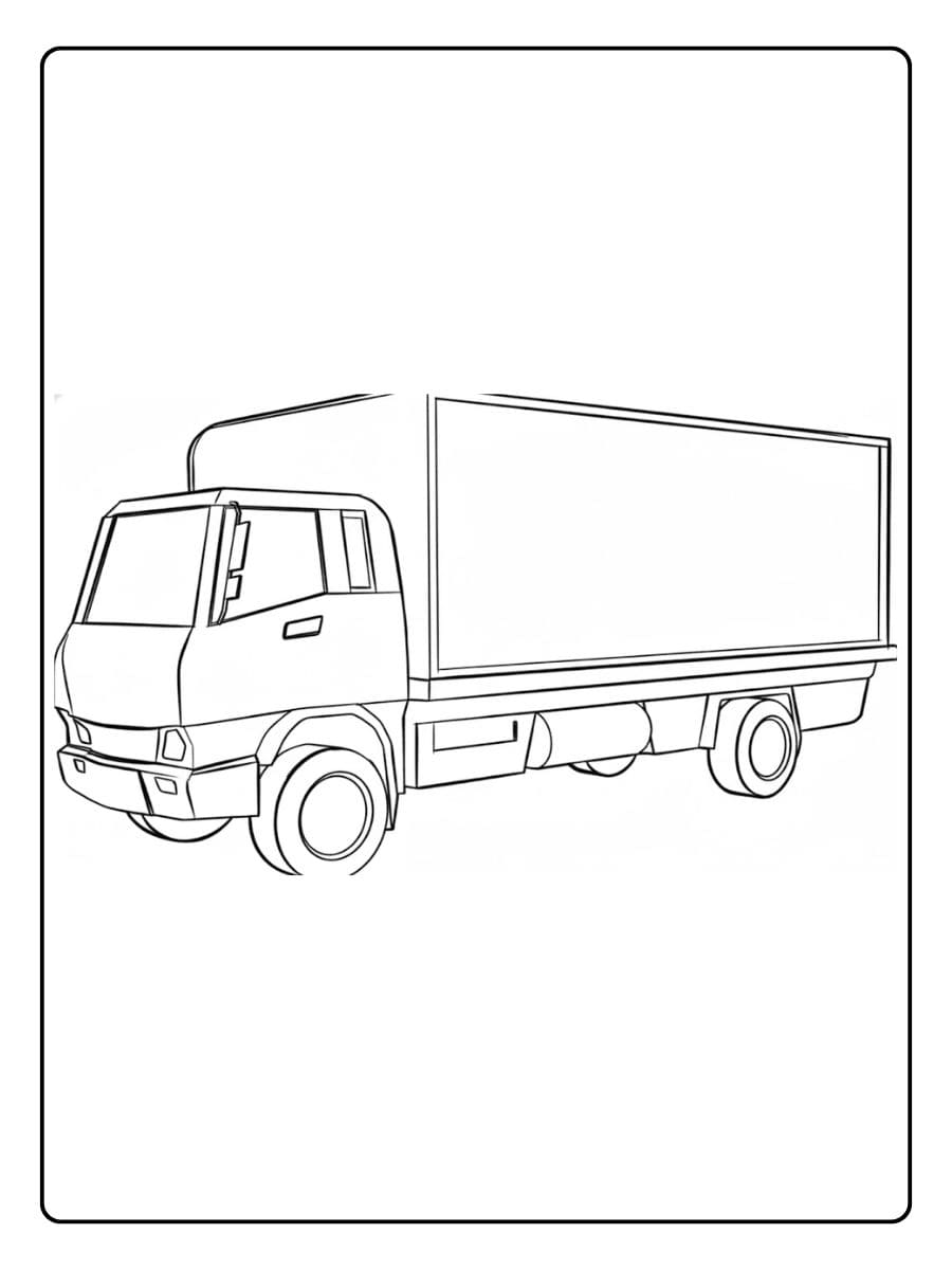 Vrachtwagen schets wit zwart