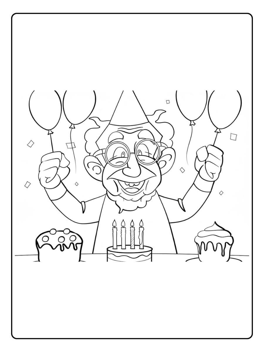 Vrolijke Opa Verjaardag Kleurplaat