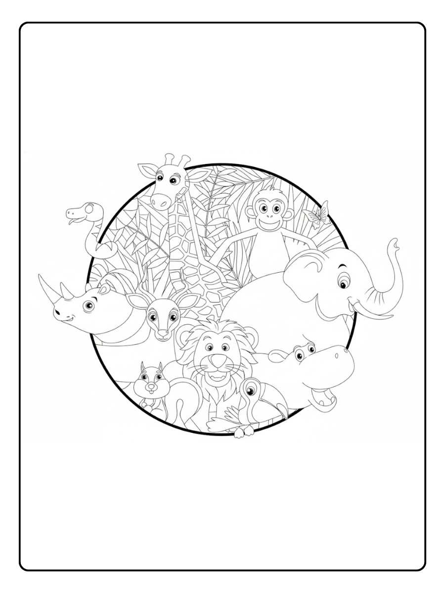 dieren in de dierentuin kleurplaat dierentuin