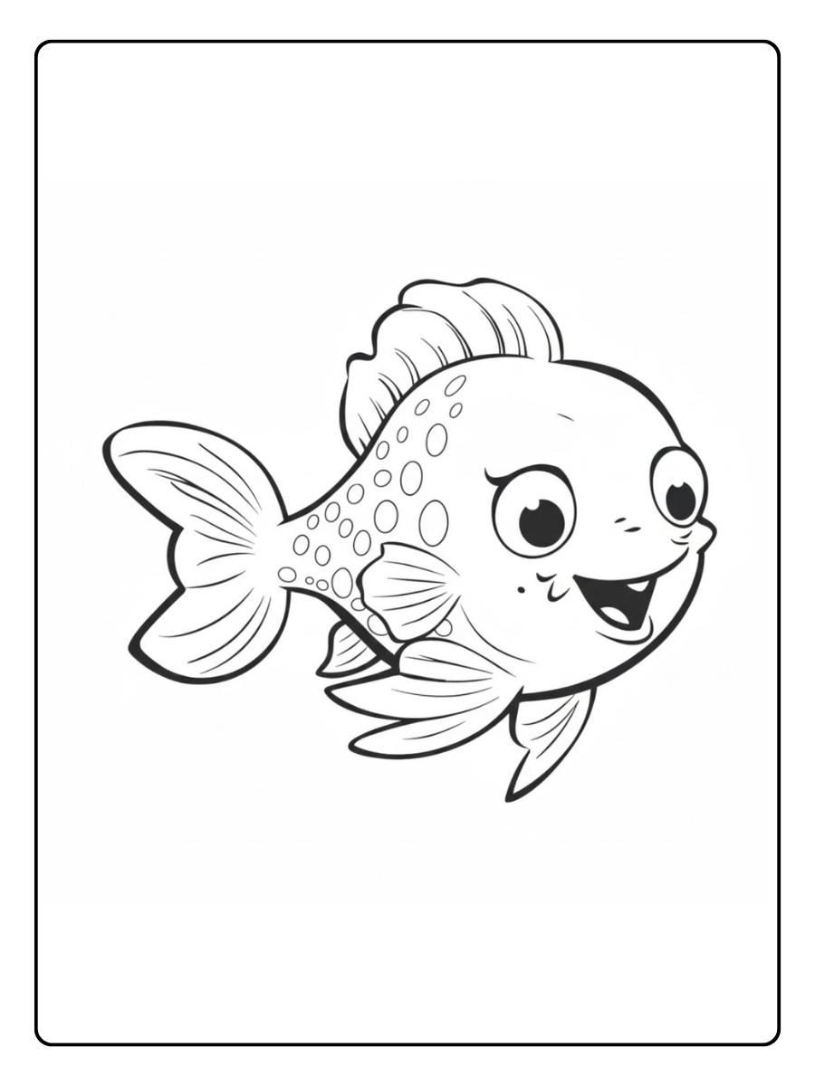 dieren op het land en vis kleurplaat vis