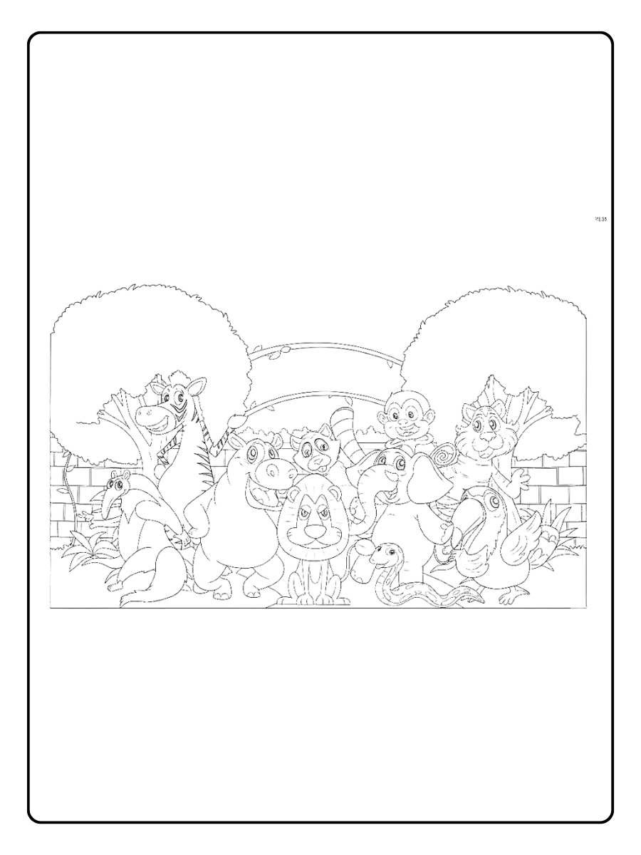 dieren van de dierentuin kleurplaat dierentuin