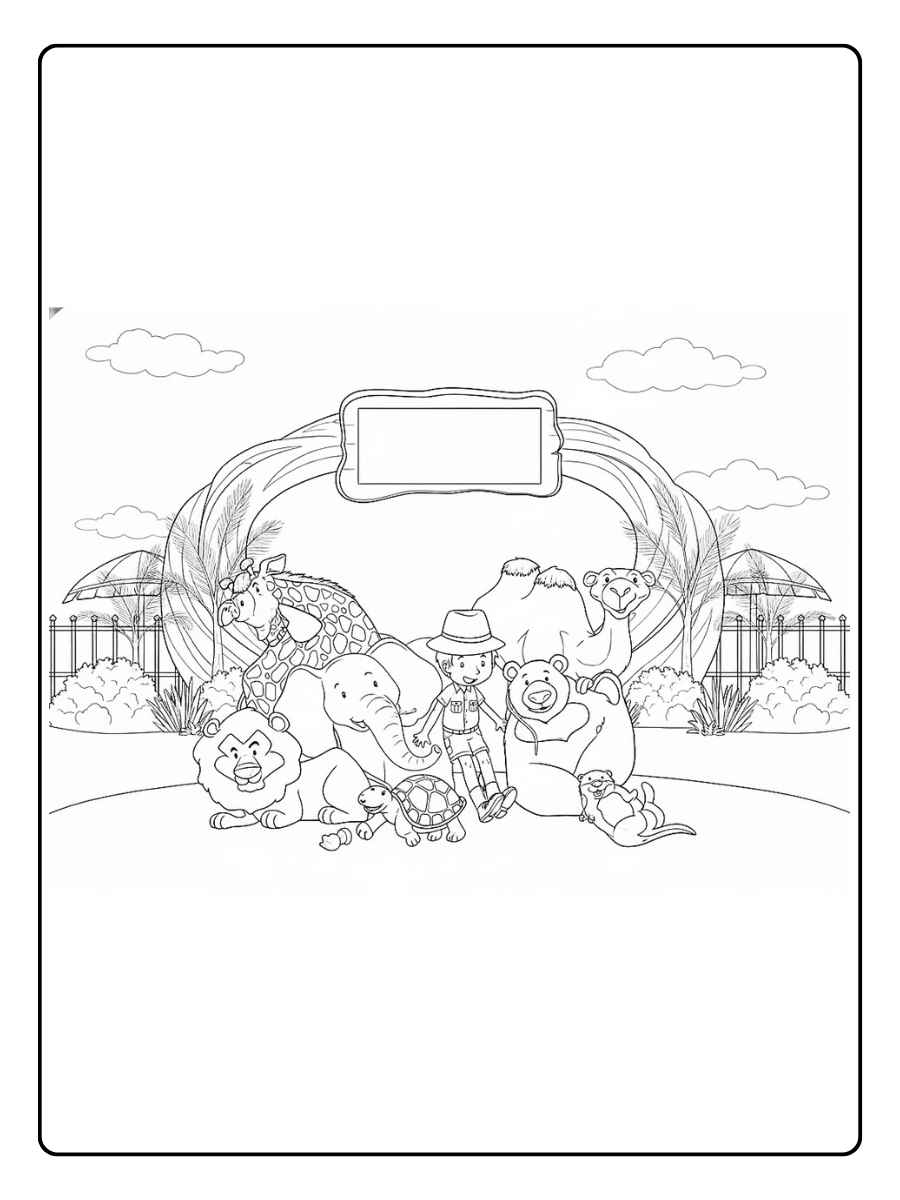 dierenrijk dierentuin kleurplaat dierentuin