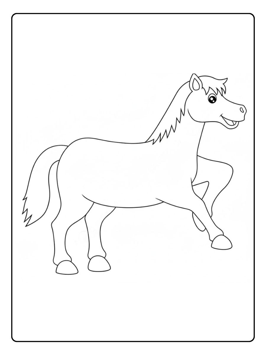 dierenrijk fantasie kleurplaat paard