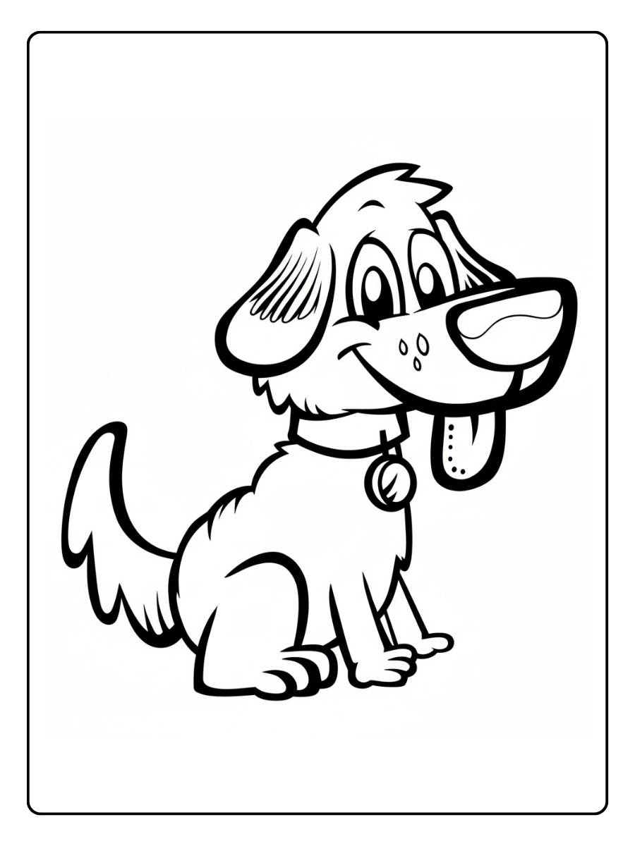 kleurplaat hond leuk