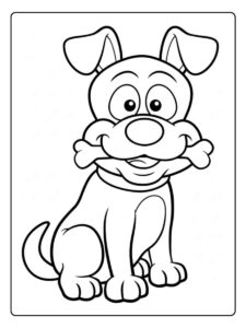 kleurplaat hond mooi