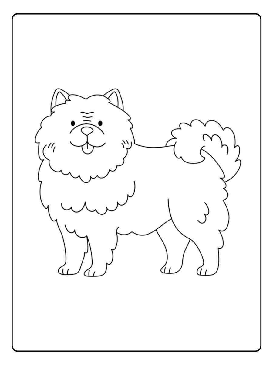 kleurplaat hond schoon lijn