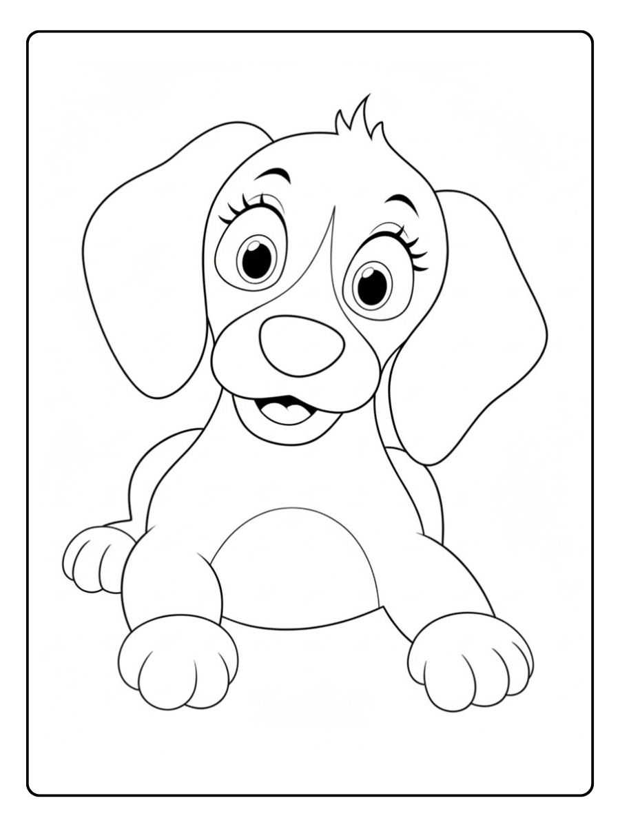 kleurplaat hond tekening