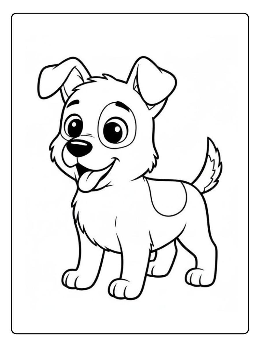 kleurplaat hond voor kinderen