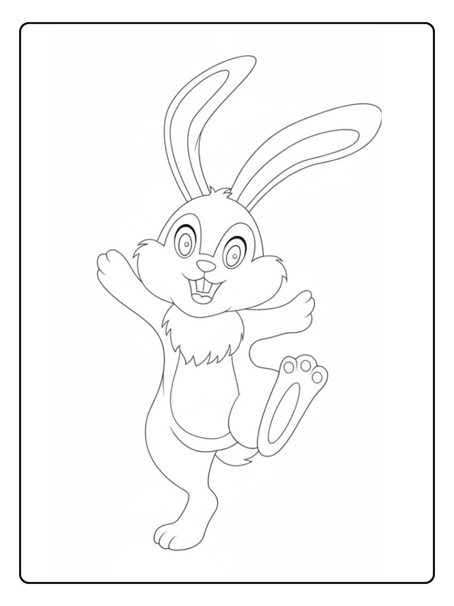 kleurplaat konijn decoratief
