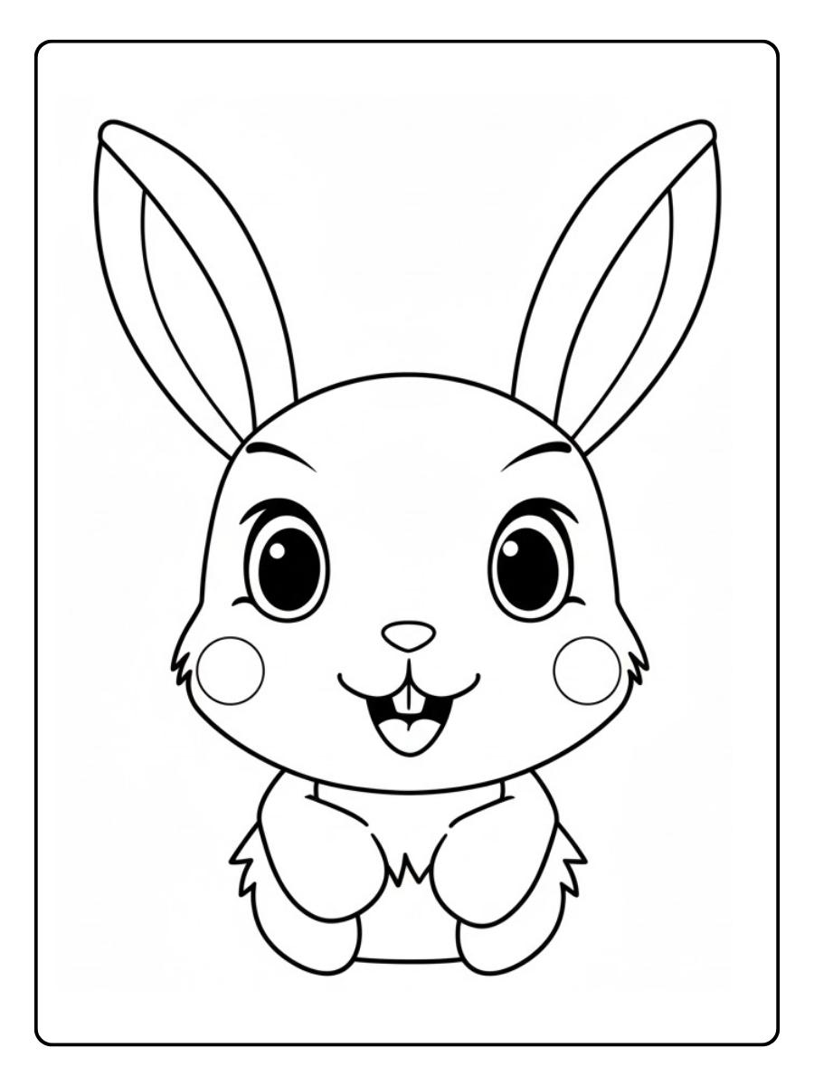 kleurplaat konijn zonder kleur