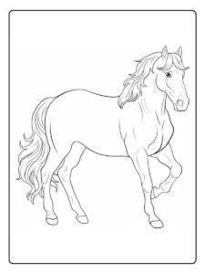 kleurplaat paard om in te kleuren