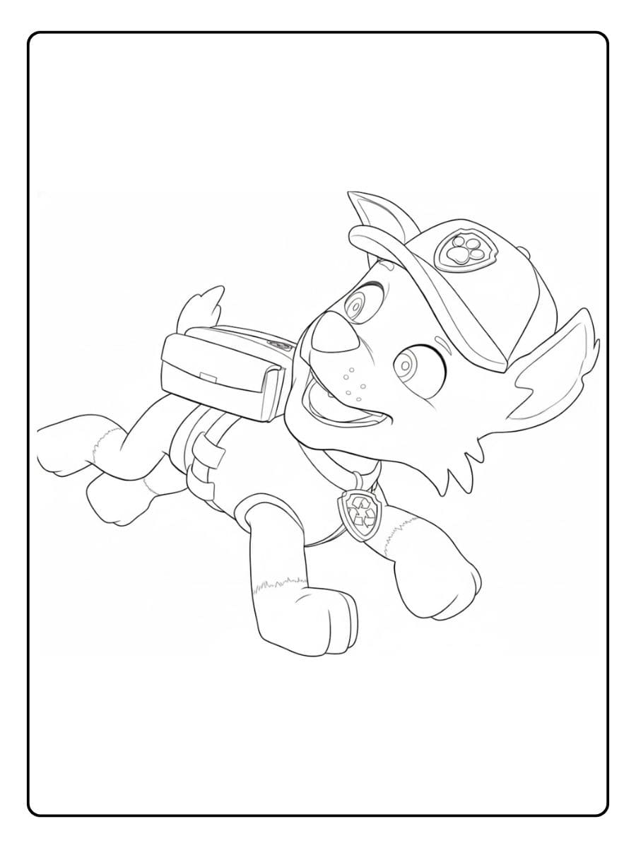 kleurplaat paw patrol rocky tekening