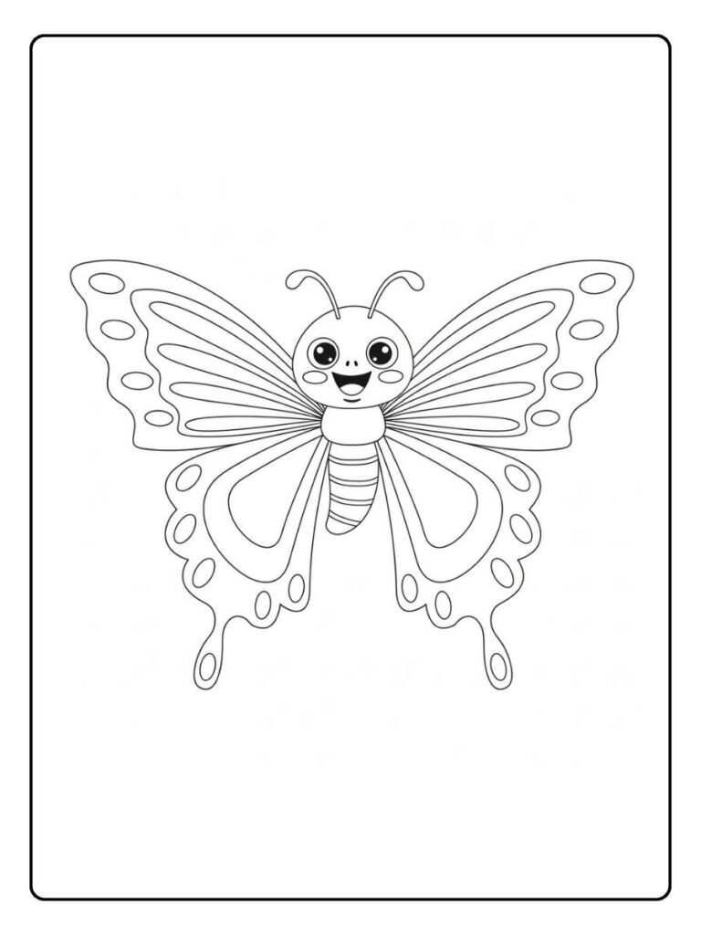 kleurplaat vlinder eenvoudige vlinder symmetrisch