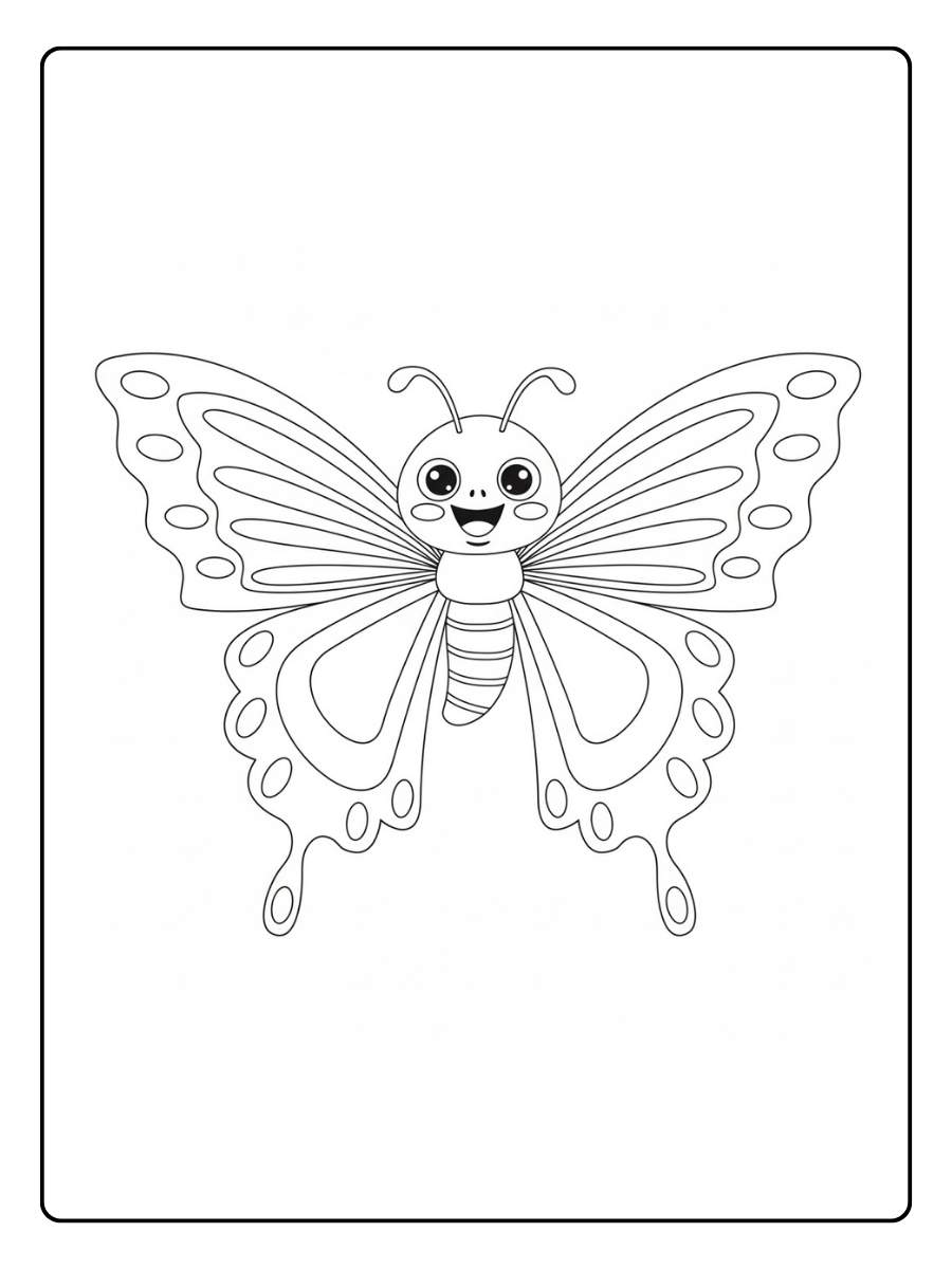 kleurplaat vlinder eenvoudige vlinder symmetrisch