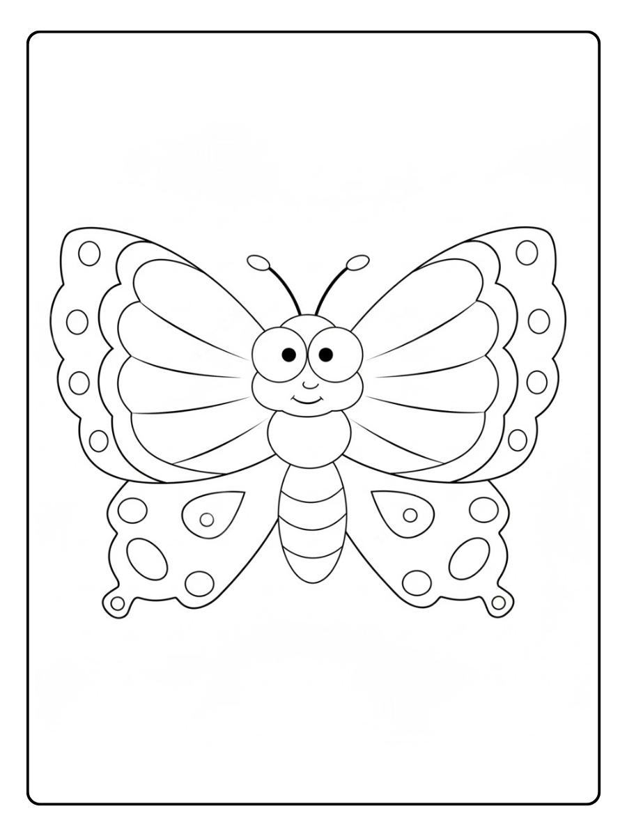 kleurplaat vlinder schattige vlinder cartoon