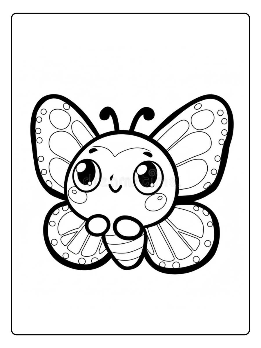 kleurplaat vlinder vlinder met grote ogen