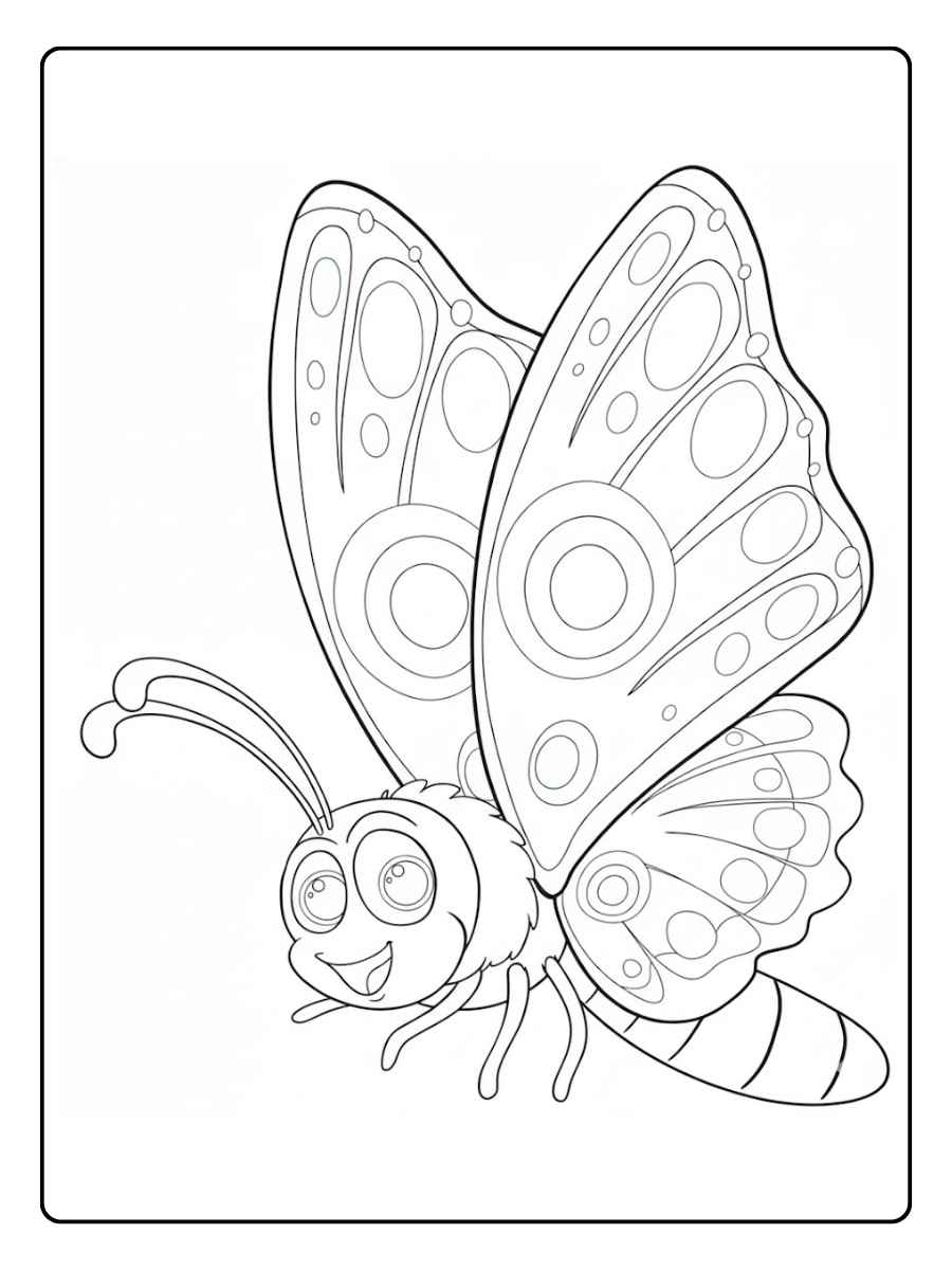 kleurplaat vlinder vlinder met grote vleugels