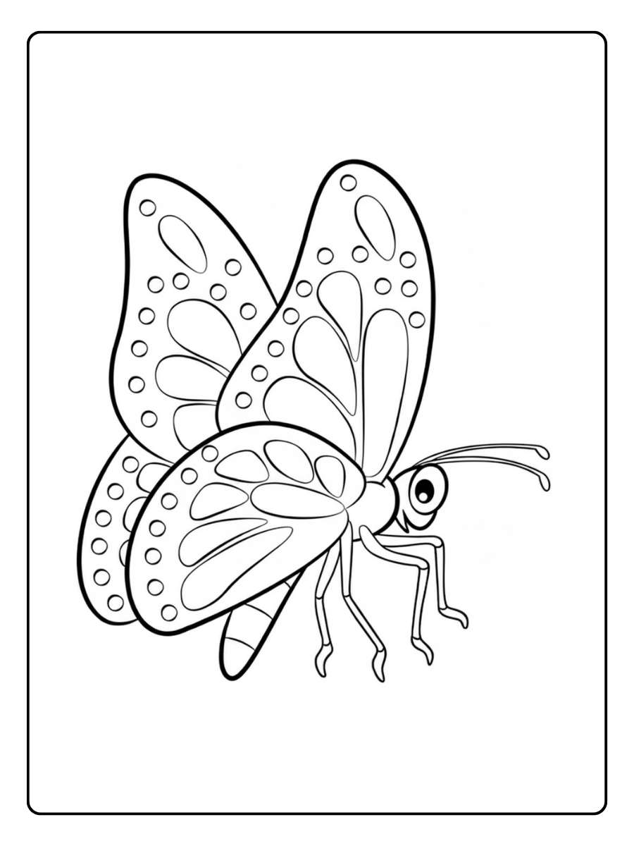 kleurplaat vlinder vlinder met patroon vleugels