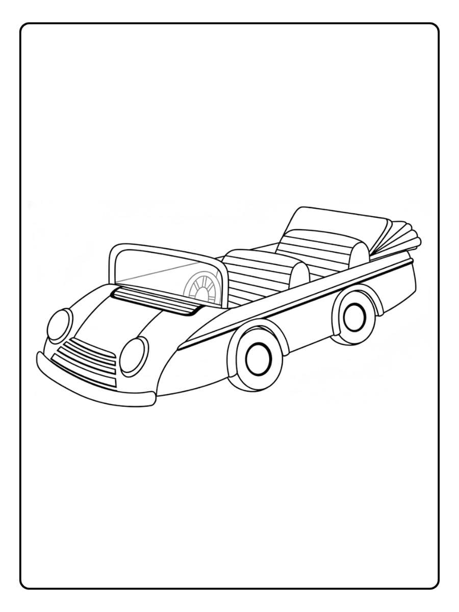 kleurplaat voertuigen eenvoudige retro auto