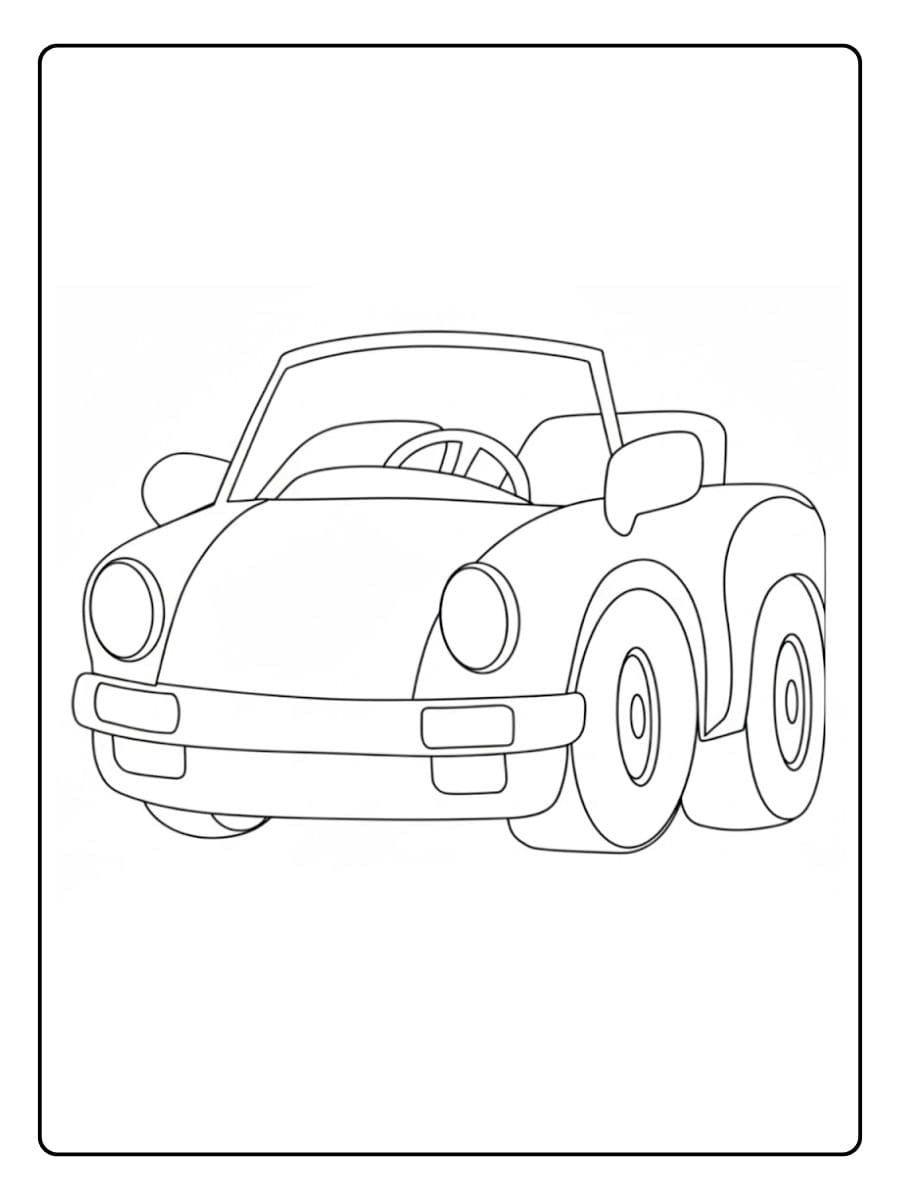 kleurplaat voertuigen eenvoudige sportwagen