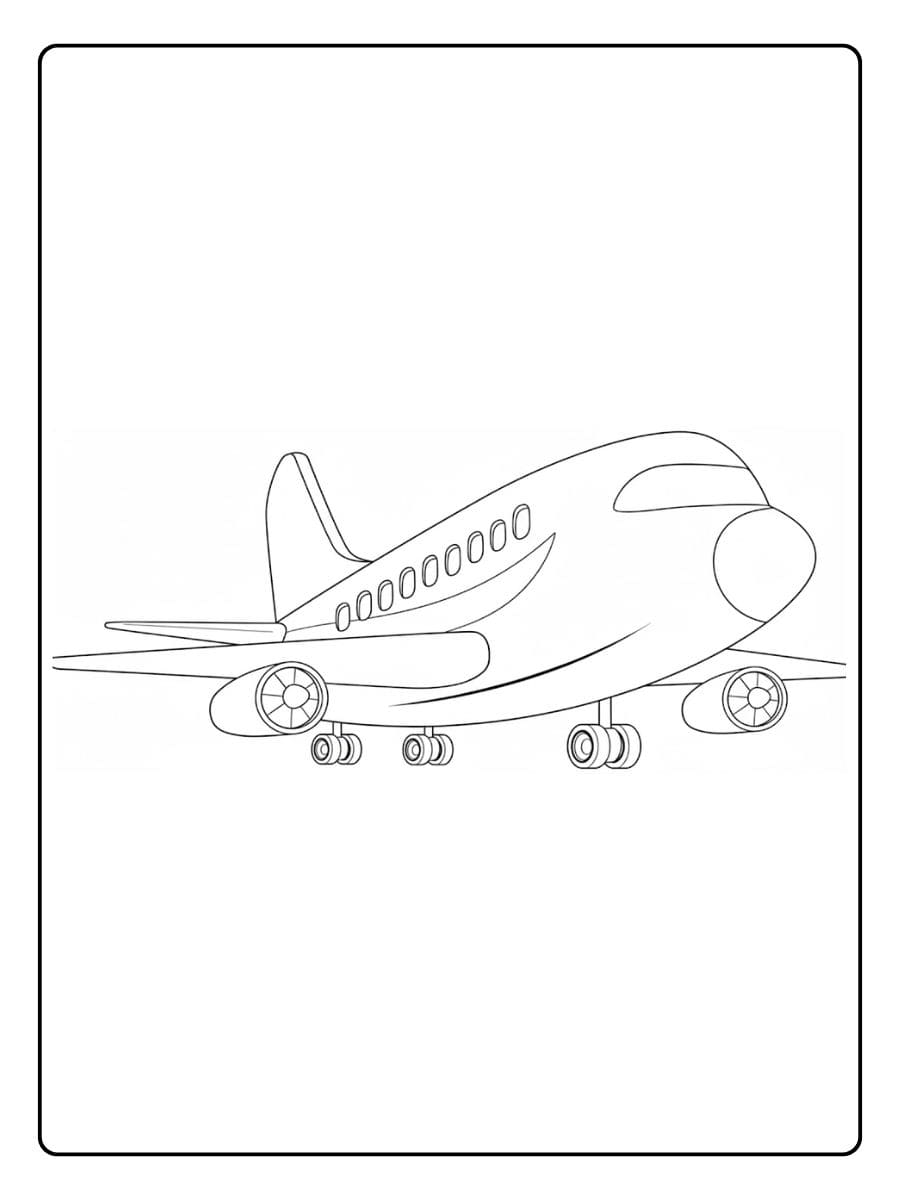 kleurplaat voertuigen vliegtuig