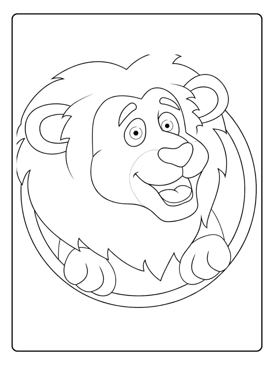 leeuw en safaridieren groep kleurplaat leeuw