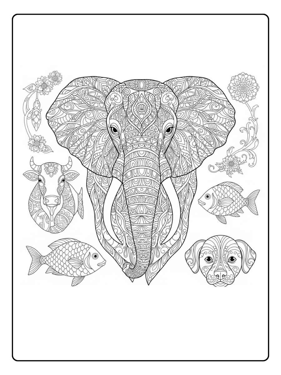 savanne dieren mandala kleurplaat dieren mandala