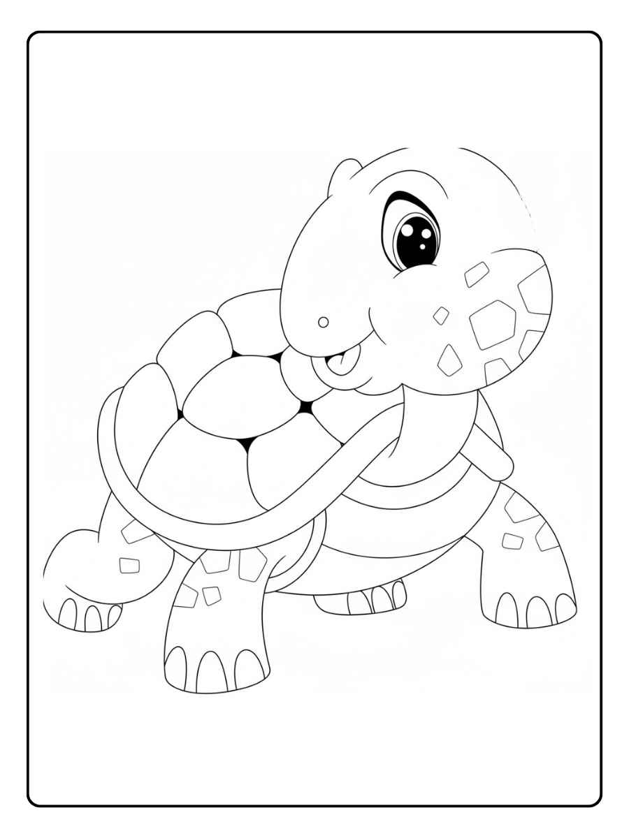 schildpad kleurplaat baby schildpad staand